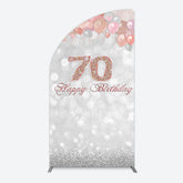 Lofaris Glitter Bokeh Balloons Happy Birthday Half Moon Arch Backdrop